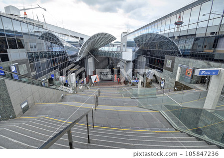 Great staircase of the Kyoto station building 105847236