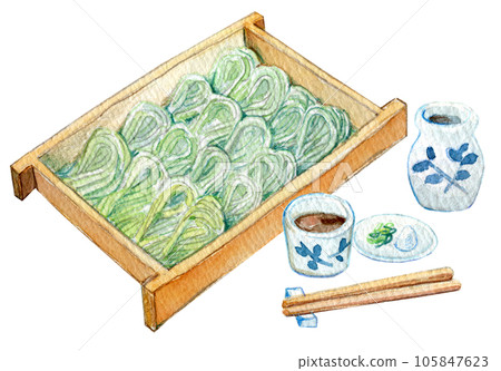 Watercolor illustration Hegisoba Niigata gourmet 105847623
