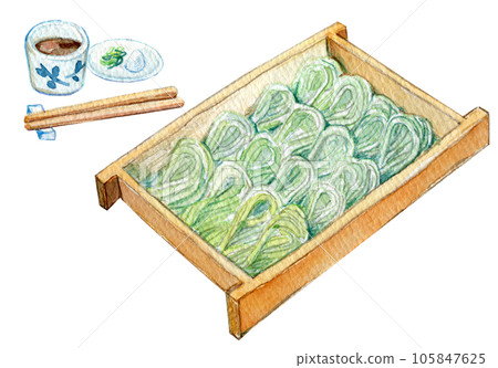 Watercolor illustration Hegisoba Niigata gourmet 105847625