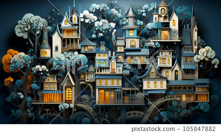 A fabulous northern European town with beautiful side by side houses standing next to each other A fabulous northern European town with beautiful side by side houses standing next to each other 105847882