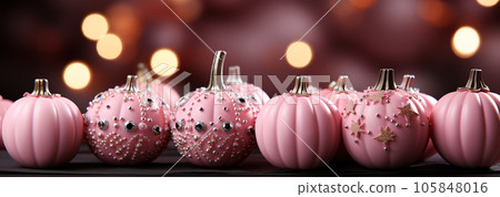 Barbie style pink pumpkins, Halloween holiday, fall harvest, fairy tale storyline Barbie style pink pumpkins, Halloween holiday, fall harvest, fairy tale storyline 105848016