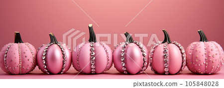Barbie style pink pumpkins, Halloween holiday, fall harvest, fairy tale storyline Barbie style pink pumpkins, Halloween holiday, fall harvest, fairy tale storyline 105848028