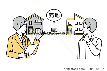 A man in the real estate industry who introduces vacant land and land for sale 105848114