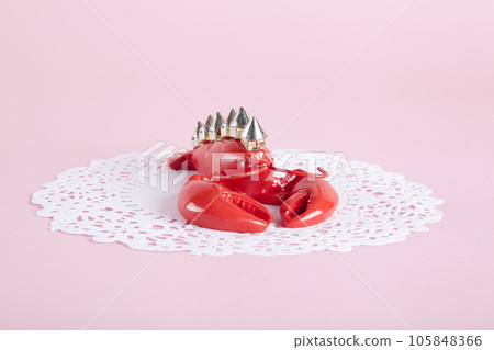a punk style lobster wearing riveted spikes like a mohican 105848366