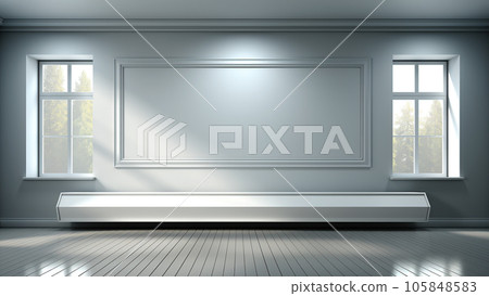 Modern and trendy interior design with graphic shapes in minimalist style, abstract forms Modern and trendy interior design with graphic shapes in minimalist style, abstract forms 105848583