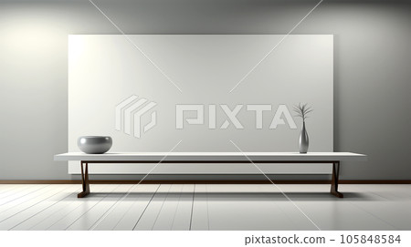 Modern and trendy interior design with graphic shapes in minimalist style, abstract forms Modern and trendy interior design with graphic shapes in minimalist style, abstract forms 105848584