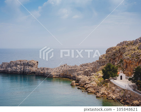 travel to city of Lindos on island of Rhodes, Greece 105848621