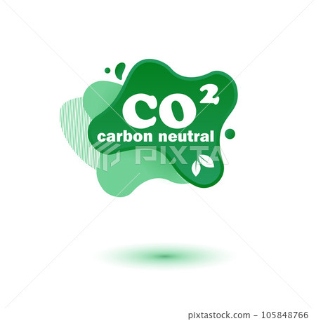 Neutral carbon CO2 stamp. Stiker neutral carbon dioxyde footprint Neutral carbon CO2 stamp. Stiker neutral carbon dioxyde footprint 105848766