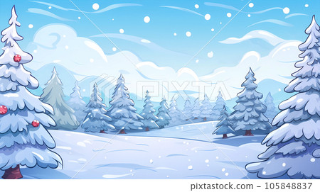 手绘卡通圣诞节背景素材 105848837
