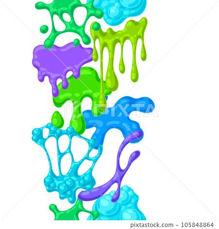 Blots and drips slime pattern. Toxic mucus smudges streaks and blotch. 105848864