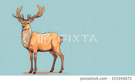 手绘卡通圣诞节麋鹿背景素材 105848872