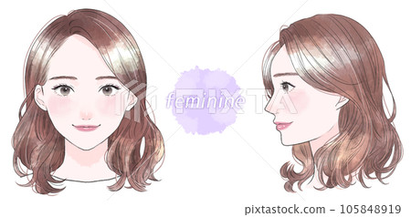 Feminine woman watercolor style illustration set Feminine woman watercolor style illustration set 105848919