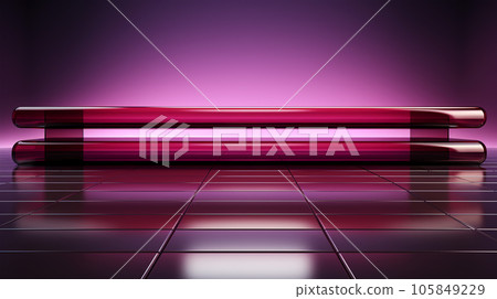 Geometric art poster on magenta background, wallpaper, flyer for interior designers 105849229