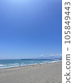 Blue sky and blue sea and sandy beach 105849443