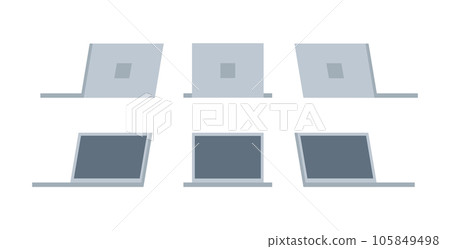 Laptop vector collection. Office gadget set. Notebook for collage, illustration for game advertisign or illustration. Laptop vector collection. Office gadget set. Notebook for collage, illustration for game advertisign or illustration. 105849498