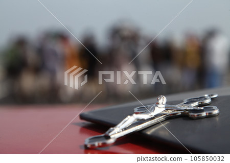 Metal Church cross closeup Metal Church cross closeup 105850032