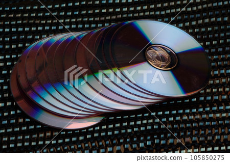 compact discs closeup compact discs closeup 105850275
