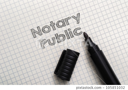 Marker text in Notary Public Notepad Marker text in Notary Public Notepad 105851032