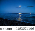 Evening sea fishing by moonlight 105851196