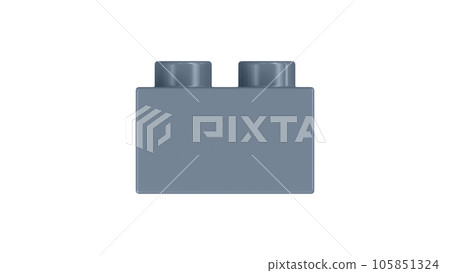 Slate Gray Lego Block Isolated on a White Background. 105851324
