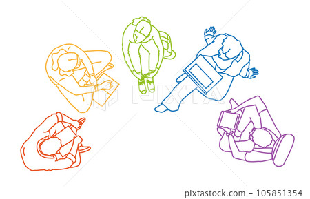 People are sitting next to each other. People are sitting next to each other. 105851354