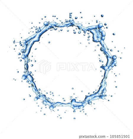 blue water splash isolated on white background 105851501