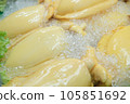 Raw fresh cuttlefish on ice in the market, Thailand. 105851692