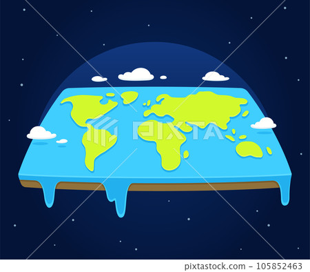 Cartoon flat earth 105852463