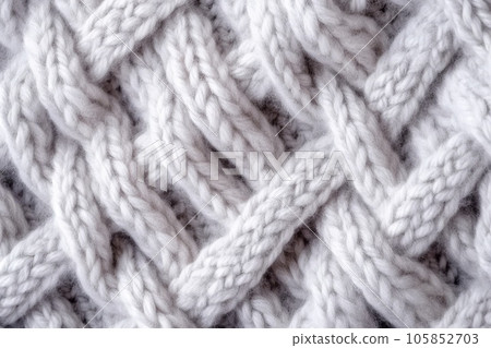 Knitted wool fabric texture background. Generative AI 105852703