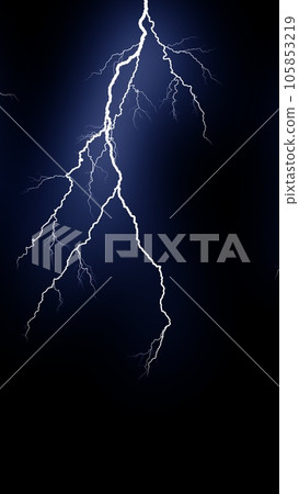 Some different lightning bolts isolated on black - Stock