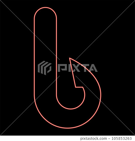 Neon hook red color vector illustration image flat style 105853263
