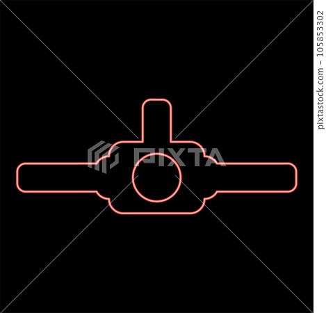 Neon headlamp torch flashlight travel head lantern roadtrip gear LED headlight hiking red color vector illustration image flat style Neon headlamp torch flashlight travel head lantern roadtrip gear LED headlight hiking red color vector illustration image flat style 105853302