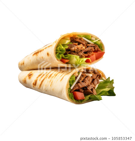 Fresh shawarma isolated Fresh shawarma isolated 105853347