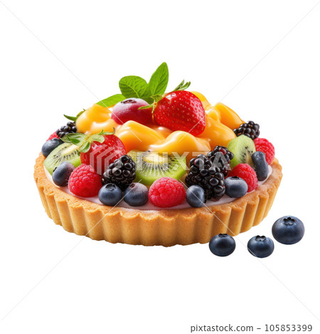 Tart with berries isolated 105853399