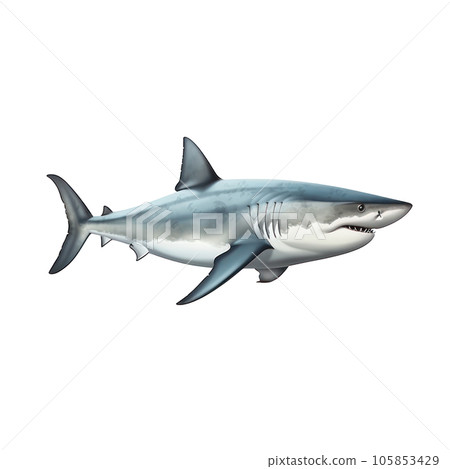 Angry shark isolated 105853429