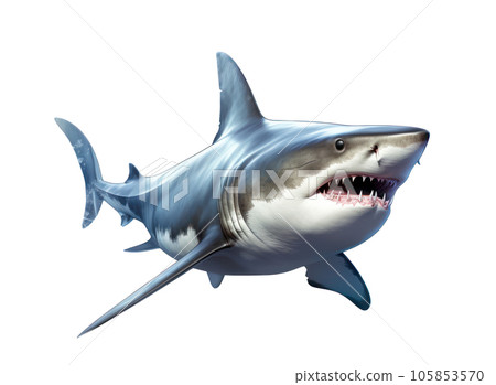 Angry shark isolated Angry shark isolated 105853570