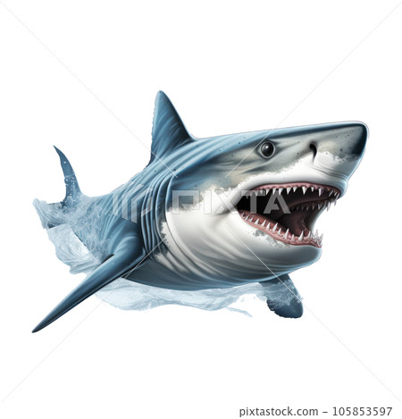 Angry shark isolated 105853597