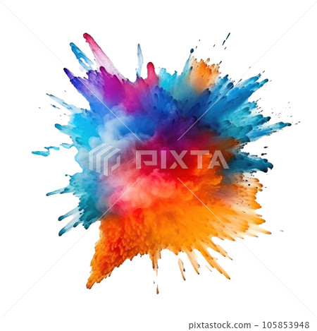 Bright colorful holi paint color powder festival explosion burst isolated 105853948
