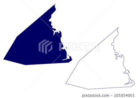 Kent County (Canada, New Brunswick Province, North America) map vector illustration, scribble sketch Kent map 105854001