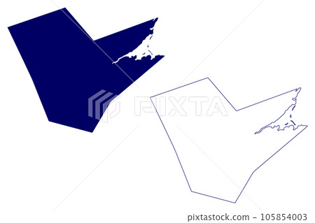 Northumberland County (Canada, New Brunswick Province, North America) map vector illustration, scribble sketch Northumberland 105854003