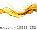Splash of wavy oily liquid isolated on a white background 105854252