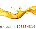 Splash of wavy oily liquid isolated on a white background 105854314