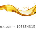 Splash of wavy oily liquid isolated on a white background 105854315