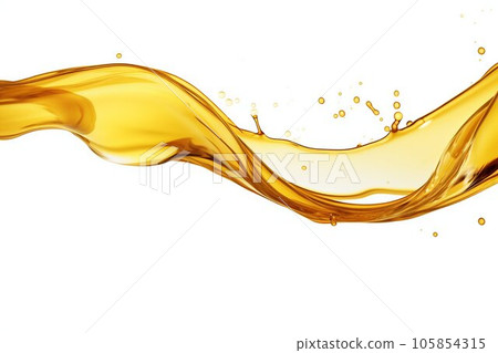 Splash of wavy oily liquid isolated on a white background 105854315