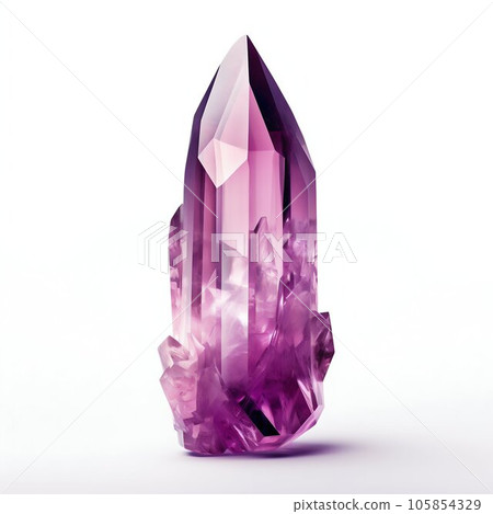 Purple Quartz Crystal Isolated on White Background. Generative ai 105854329