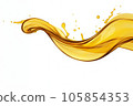 Splash of wavy oily liquid isolated on a white background 105854353