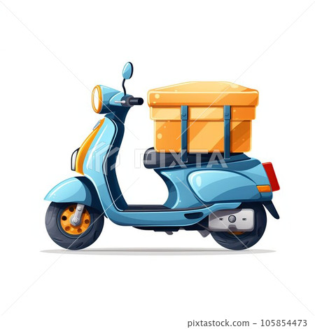 Bike Delivery Isolated on White Background. Generative ai 105854473