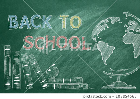 Back to School. Illustration on greenboard. Back to School. Illustration on greenboard. 105854565