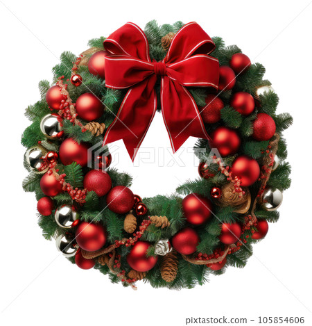 Christmas wreath isolated 105854606