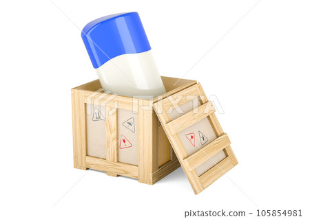 Solid Anti-Perspirant Deodorant, Deodorant Stick inside wooden box, delivery concept. 3D rendering Solid Anti-Perspirant Deodorant, Deodorant Stick inside wooden box, delivery concept. 3D rendering 105854981